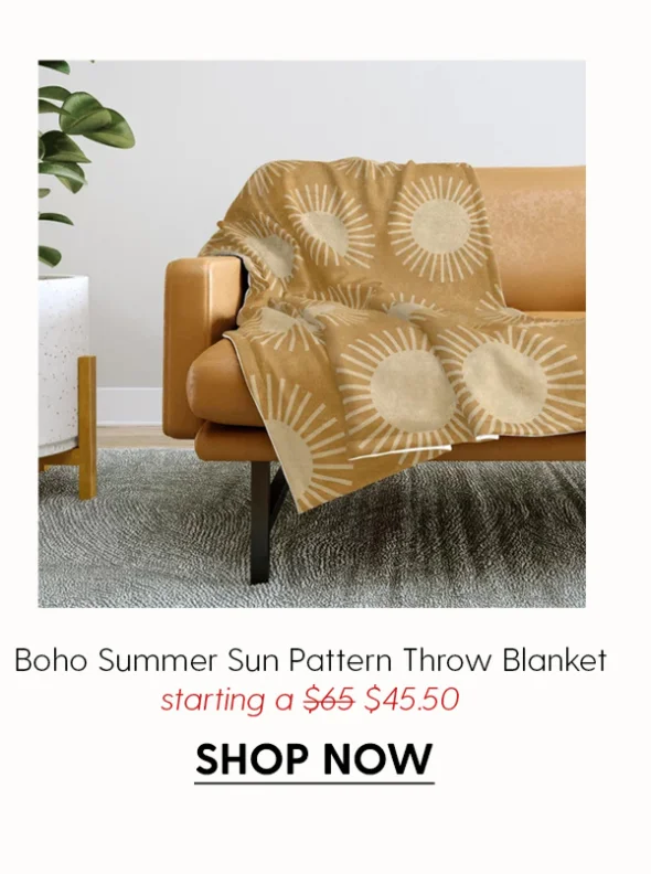 Boho Summer Sun Pattern II Desert Orange Throw Blanket