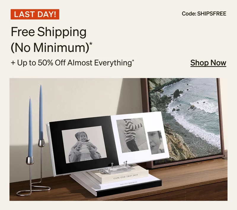 Last day for free shipping no min!