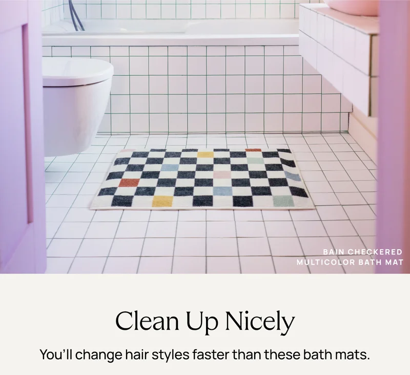 Clean Up Nicely | Bain Checkered Multicolor Bath Mat