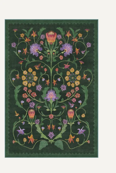 Iris Apfel Protea Forest Green Rug