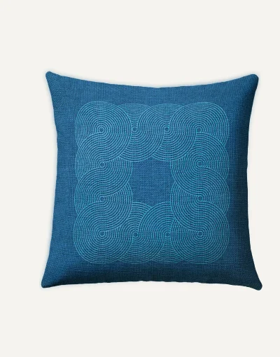 Jonathan Adler Pompidou Blue Woven Throw Pillow