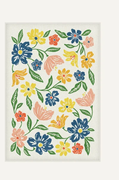Bella Bouquet Multicolor Bath Mat