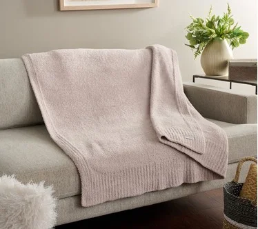 Barefoot Dreams CozyChic 54x72 Stacked Ribbed Border Throw