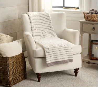 Barefoot Dreams CozyChic Diamond Stripe 45x60 Blanket