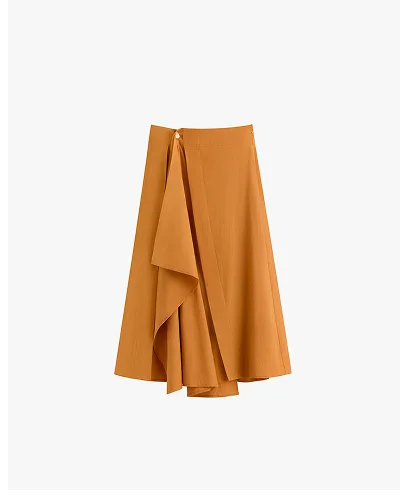 Linen Wrap Skirt Saffron