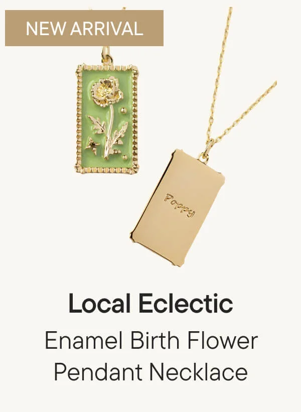 Enamel Birth Flower Pendant Necklace