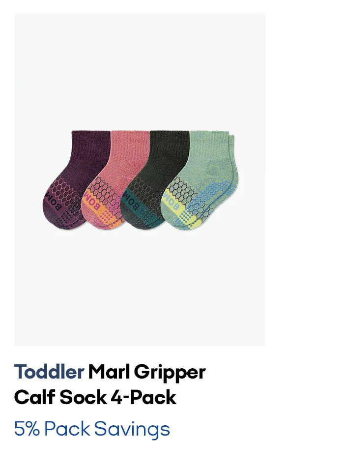 Toddler Marl Gripper Calf Sock 4-Pack 5% Pack Savings