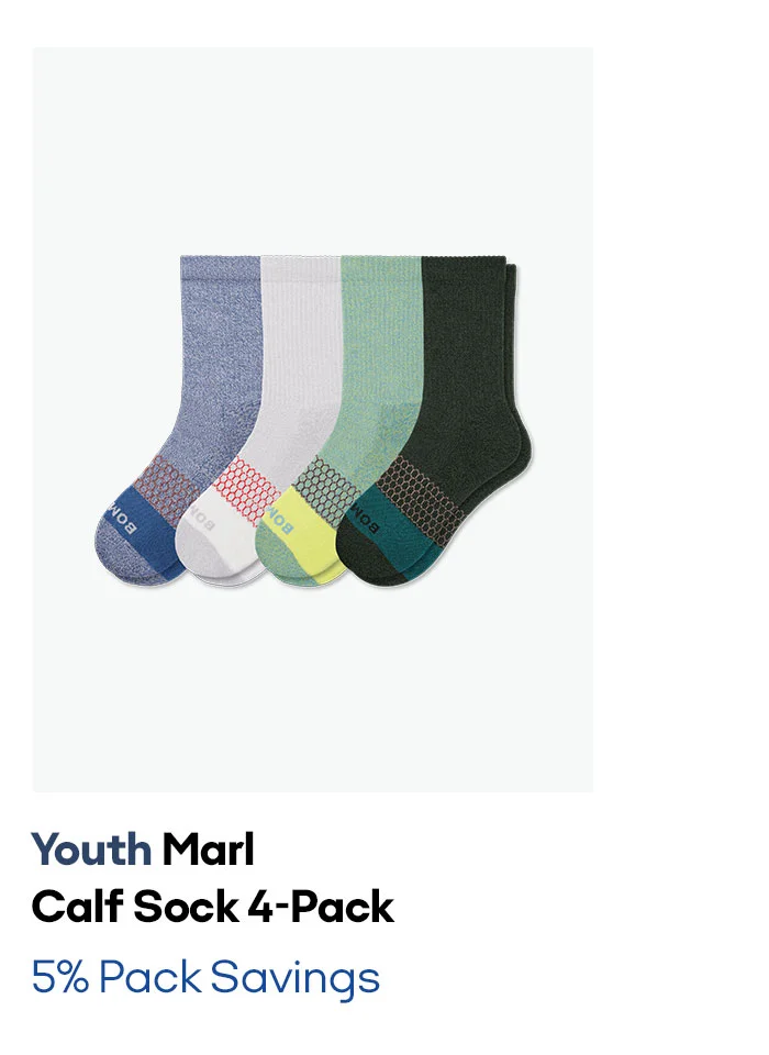 Youth Marl Calf Sock 4-Pack 5% Pack Savings