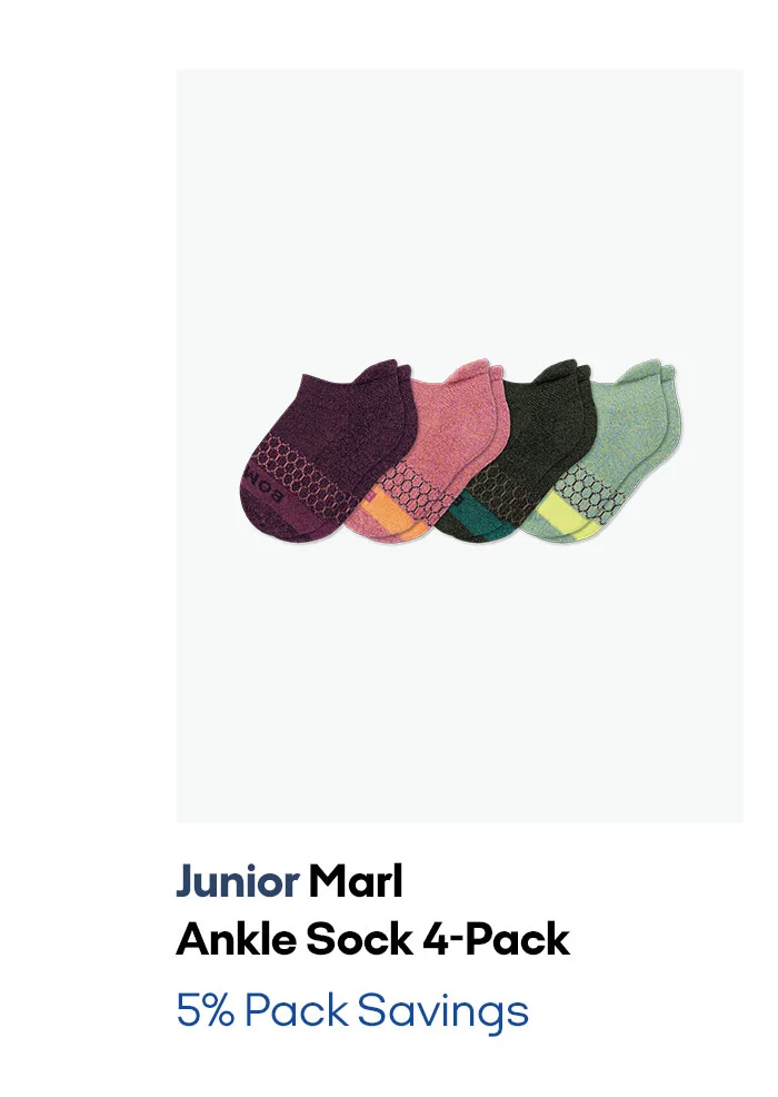 Junior Marl Ankle Sock 4-Pack 5% Pack Savings