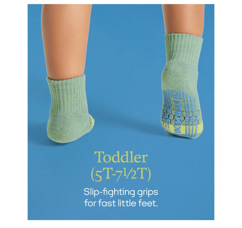 Toddler (5T-7.5T). Slip-fighting grips for fast little feet.