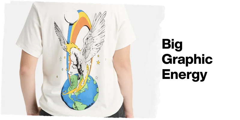 Back graphic on the Burton Hippocrene Short Sleeve T-Shirt in Stout White with the text "Major Energy and Layering Potential"