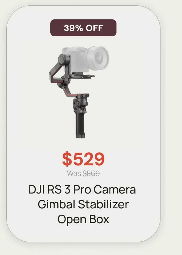 39% OFF - $529 Was $869 DJI RS 3 Pro Camera Gimbal Stabilizer Open Box