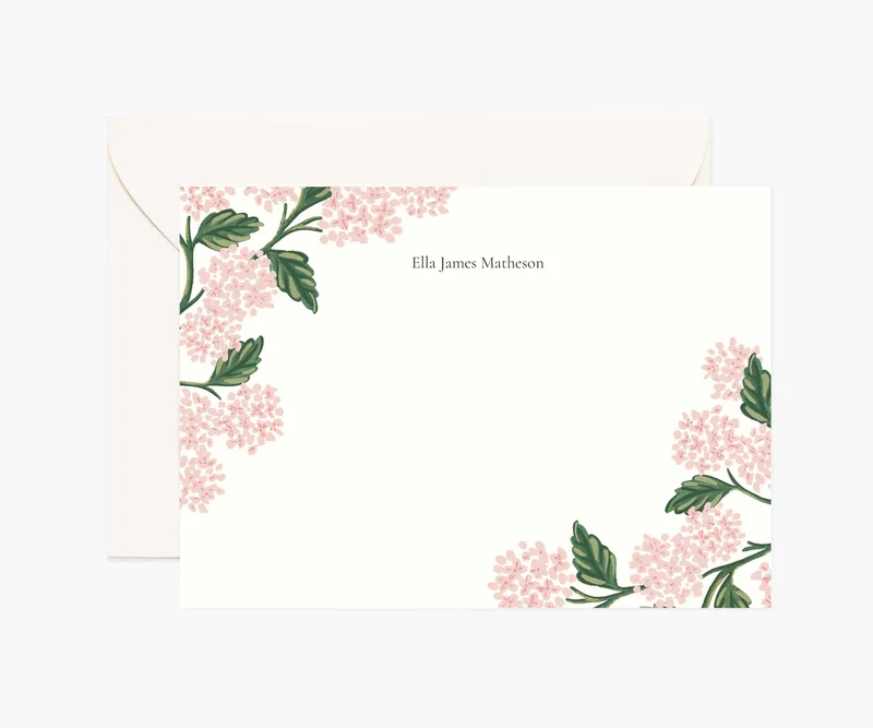 Image of Floral Personalized Stationery  - Hydrangea Blush