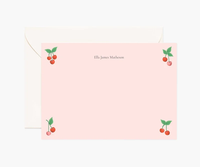 Image of Everyday Personalized Stationery  - Cherries