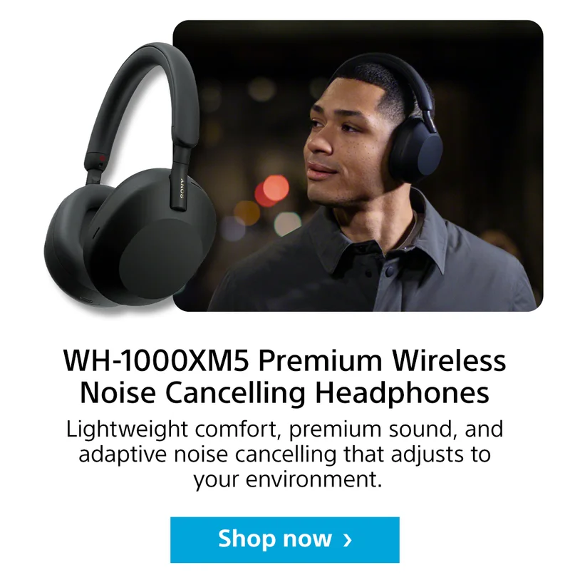WH-1000XM5 Premium Wireless Noise Cancelling Headphones | Lightweight comfort, premium sound, and adaptive noise cancelling that adjusts to your enviroment. Shop now