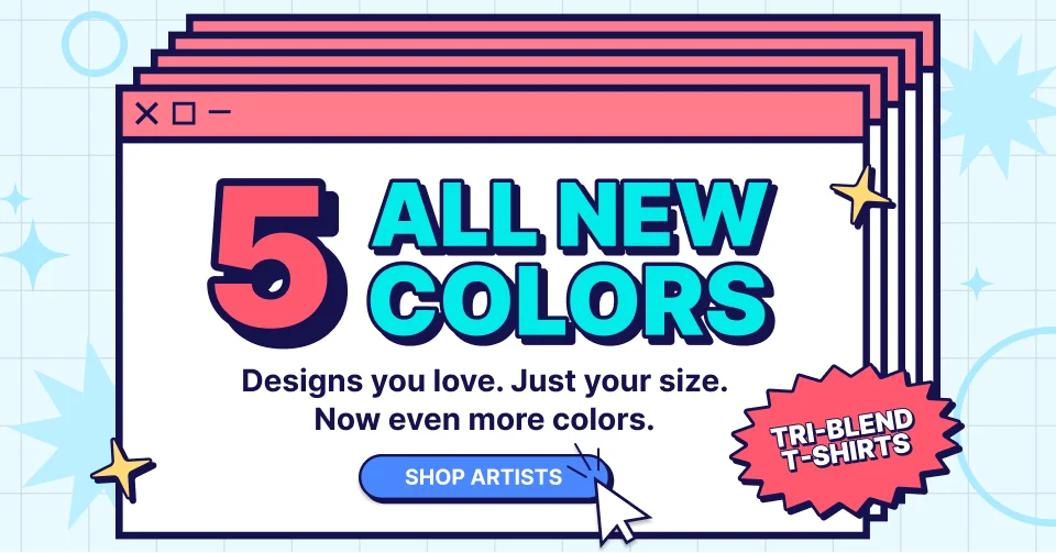 5 New Colors for Tri-Blend T-Shirts