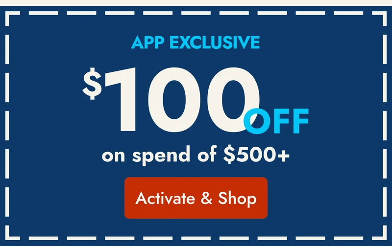 100 off 500 in app