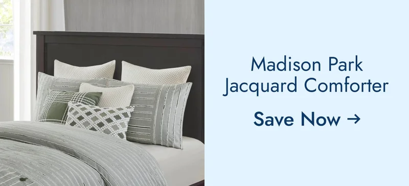 Madison Park Signature Essence Oversized Cotton Clipped Jacquard Comforter Set with Euro Shams and Throw Pillows