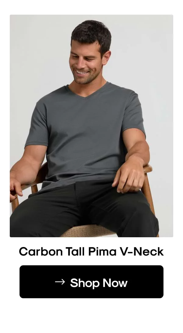 Carbon Tall Pima V Neck