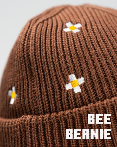 Close up of Cool Shirtz' Bee Beanie