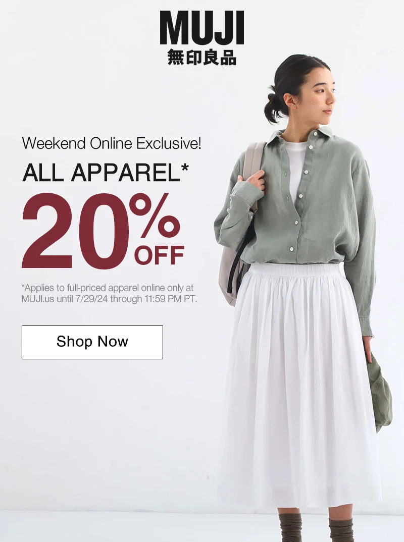 Shop Apparel 20% Off
