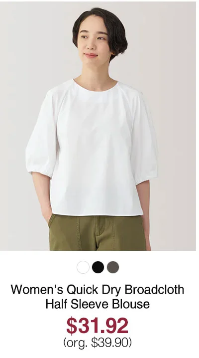 Shop Women's Quick Dry Broadcloth Half Sleeve Blouse