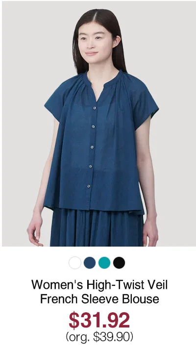 Shop Women's High-Twist Veil French Sleeve Blouse
