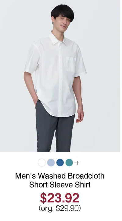 Shop Men's Washed Broadcloth Short Sleeve Shirt