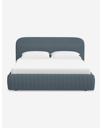 Nabiha Platform Bed-Blue Tonal Stripe / Twin