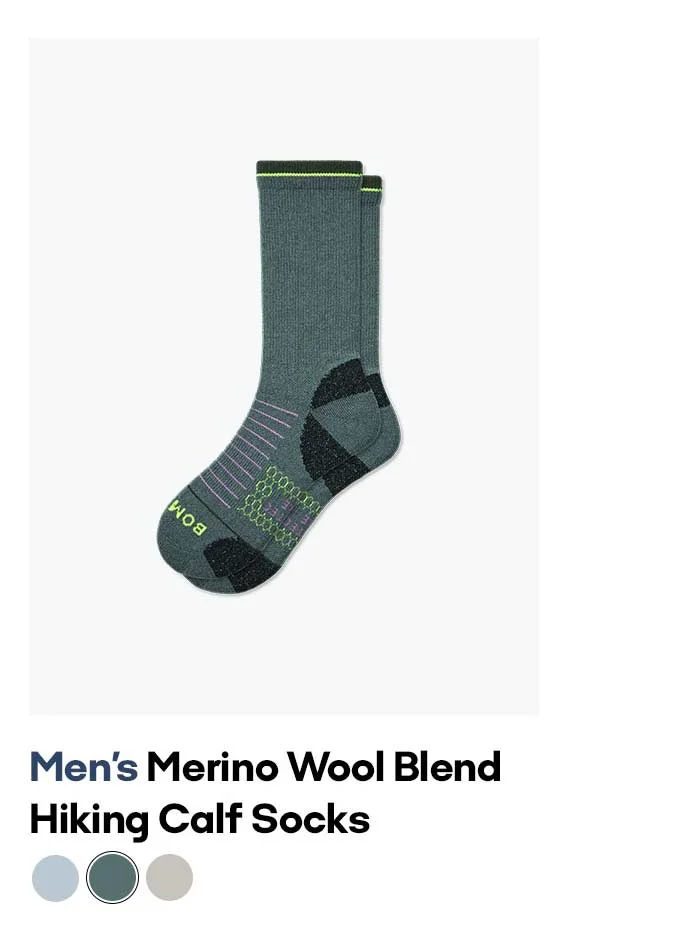 Men's Merino Wool Blend Hiking Calf Socks