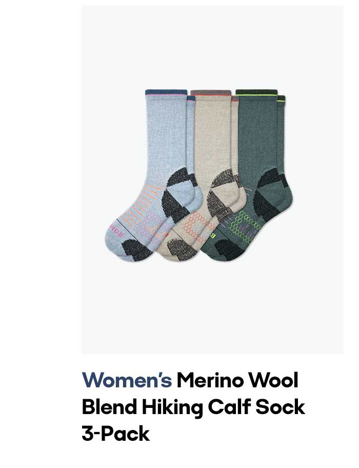 Women's Merino Wool Blend HIking Calf Sock 3-Pack