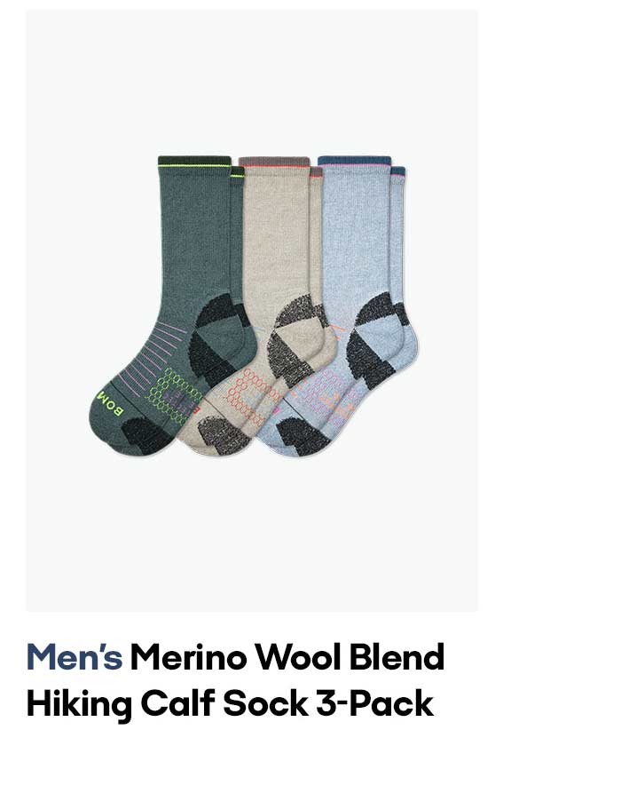 Men's Merino Wool Blend Hiking Calf Sock 3-Pack