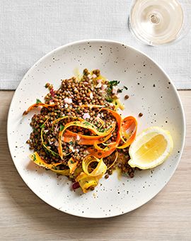french lentil and shaved carrot salad