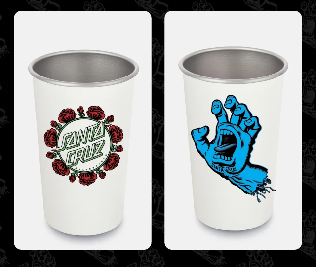Ring Rose and Screaming Hand Santa Cruz Pints