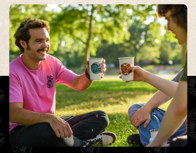 Picnic with pint cups