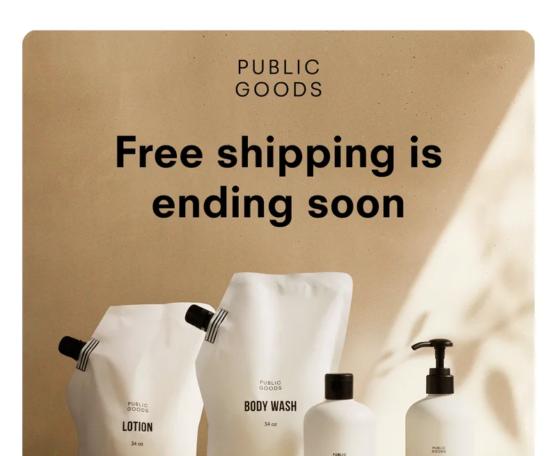 Free shipping is ending soon