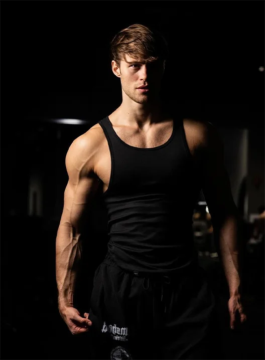 Black ribbed tank.