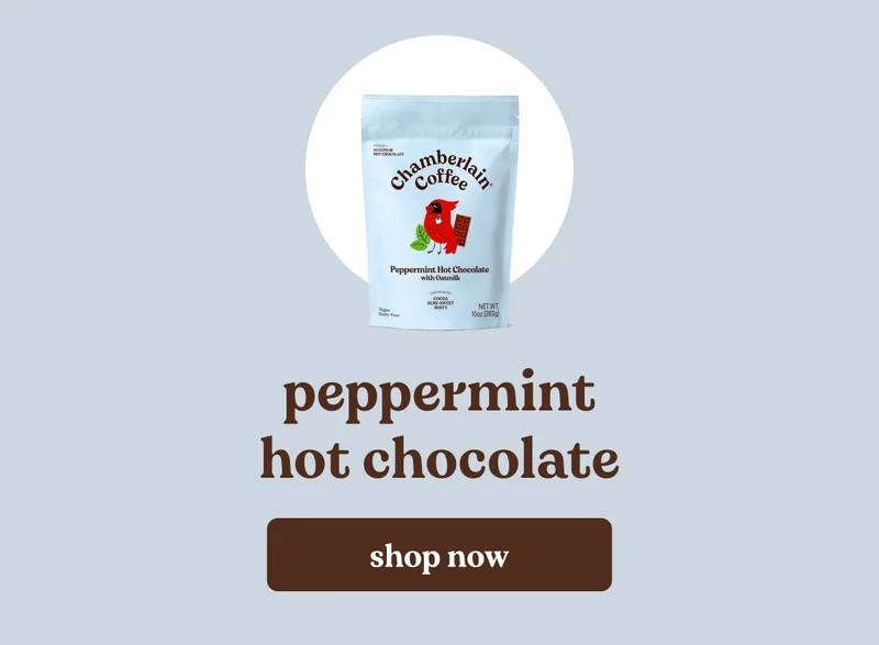 peppermint hot chocolate. shop now.