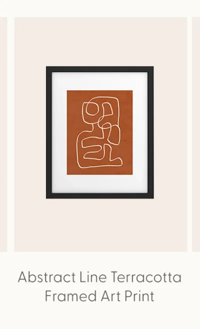 Abstract line art 15 Terracotta Framed Art Print