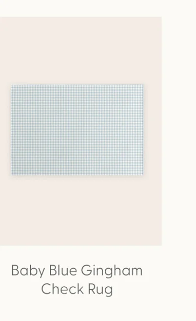 Baby Blue Gingham Check Rug