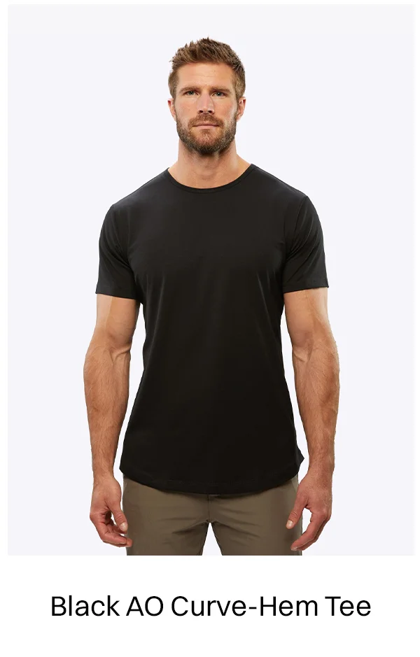 Black AO Curve-Hem Tee,