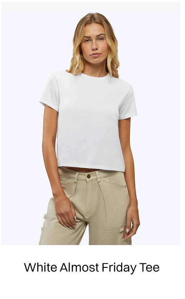 White Almost Friday Tee