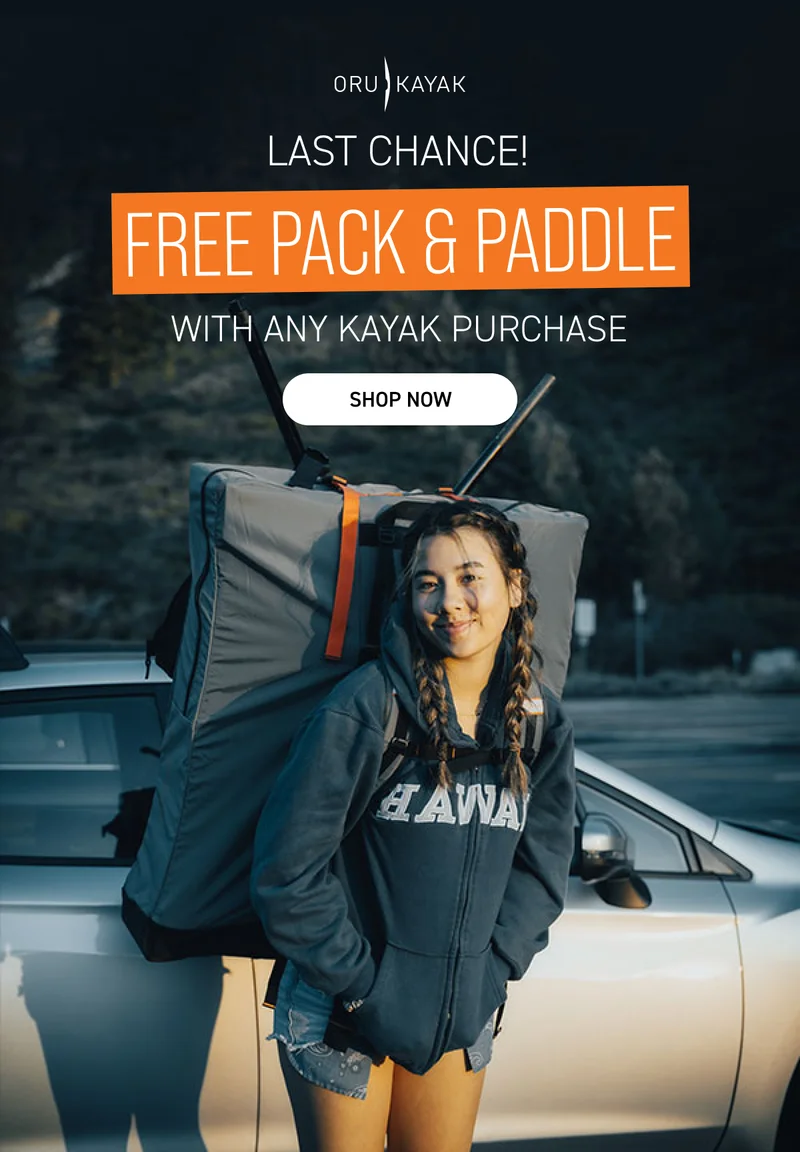 New Deal of the Week! Get a FREE paddle + carrying pack ($318 value) with any kayak purchase! New Deal of the Week! Get a FREE paddle + carrying pack ($318 value) with any kayak purchase!