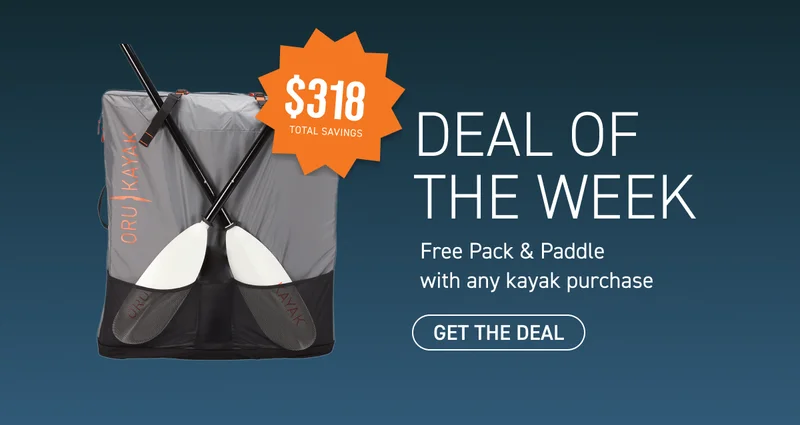 New Deal of the Week! Get a FREE paddle + carrying pack ($318 value) with any kayak purchase! New Deal of the Week! Get a FREE paddle + carrying pack ($318 value) with any kayak purchase!