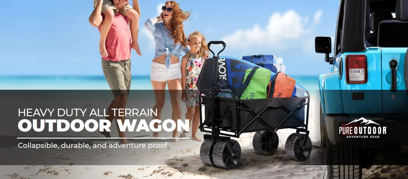Heavy Duty All Terrain Outdoor Wagon; Collapsible, durable, and adventure proof