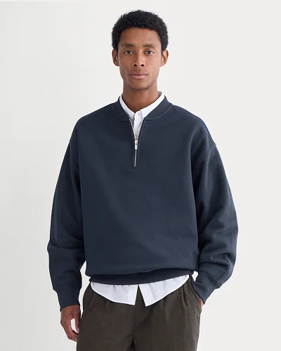Image | Luxe Fleece Half-Zip Pullover | Deep Navy
