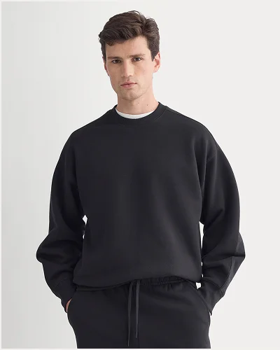 Image | Luxe Fleece Crew Pullover | Black