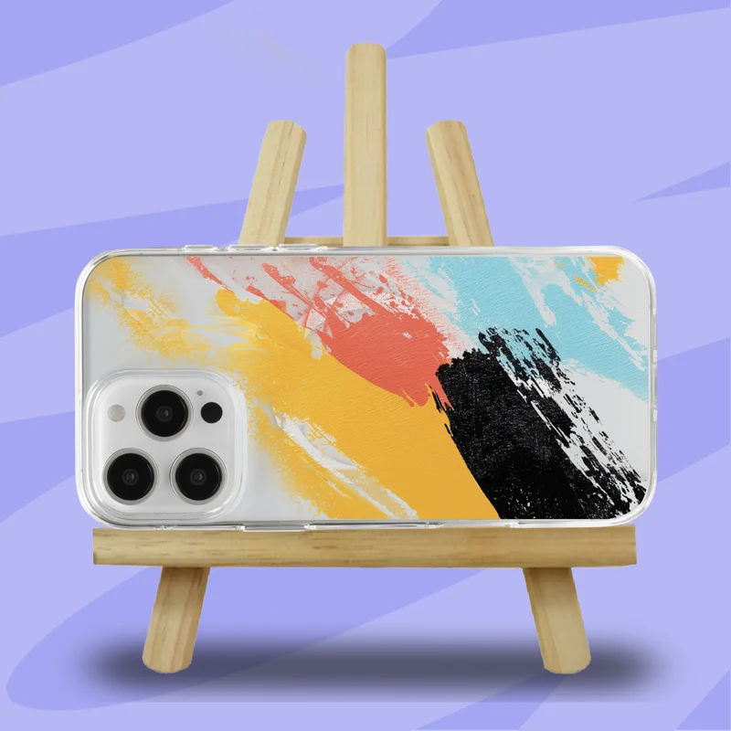 Painted phone case on an easel