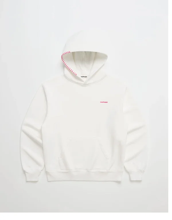 Classics Fleece Hoodie - White with Pink