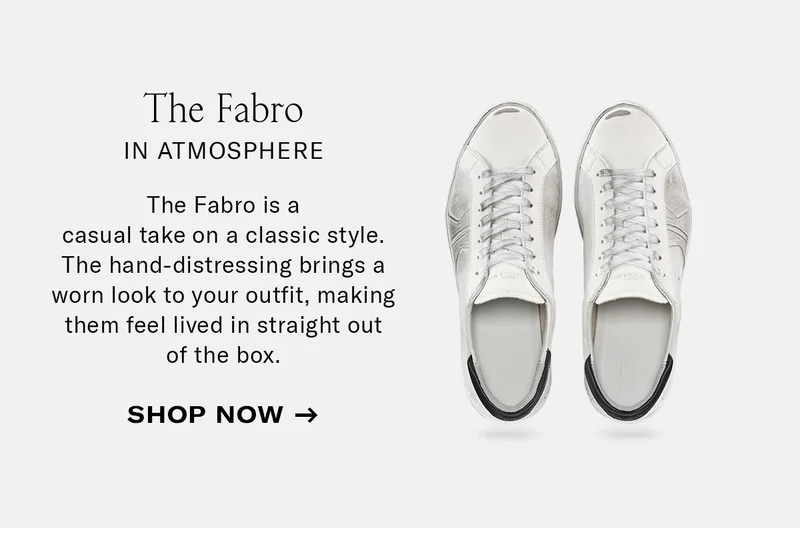 The Fabro in Atmosphere Sub: The Fabro is a casual take on a classic style. The hand-distressing brings a worn look to your outfit, making them feel lived in straight out of the box.